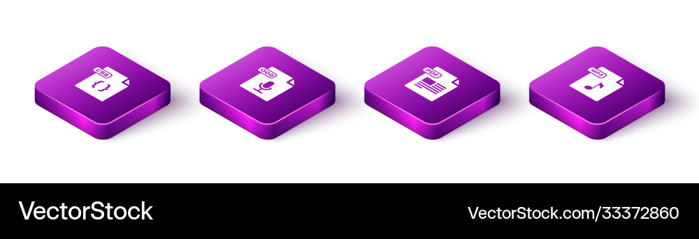 Set isometric css file document ogg pdf and mp3 Set isometric css file document ogg pdf and mp3 vector image