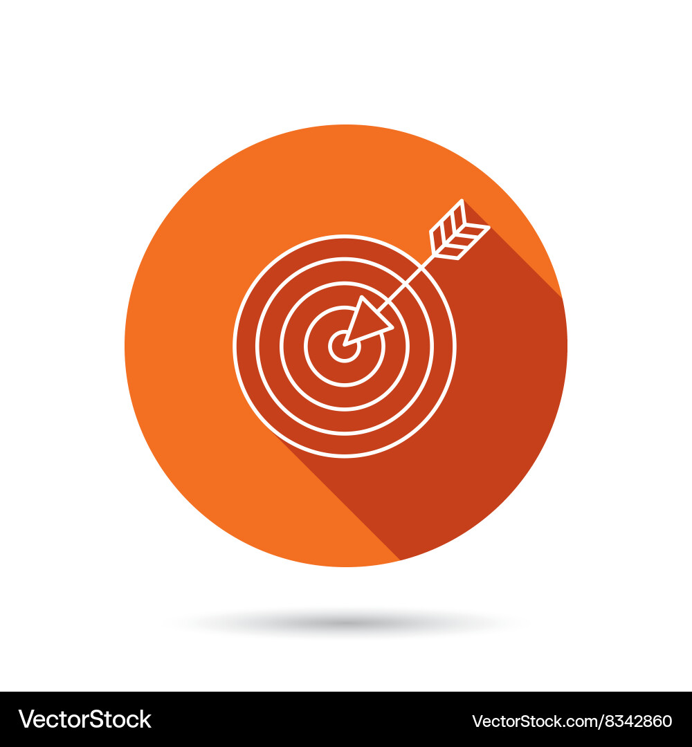 Target with arrow icon dart aim sign Vector Image