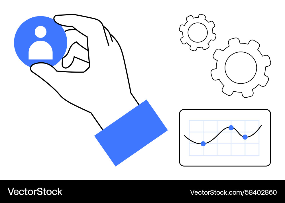 User Selection & Data Analysis Vector Image