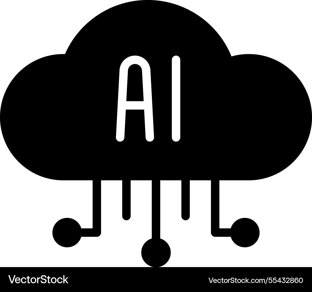 Web cloud with ai technology vector image