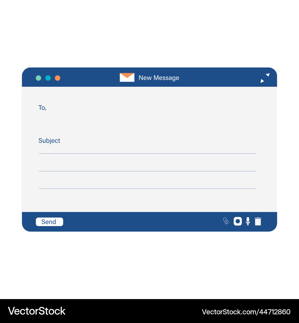 Writing a mail new write Writing a mail new write vector image