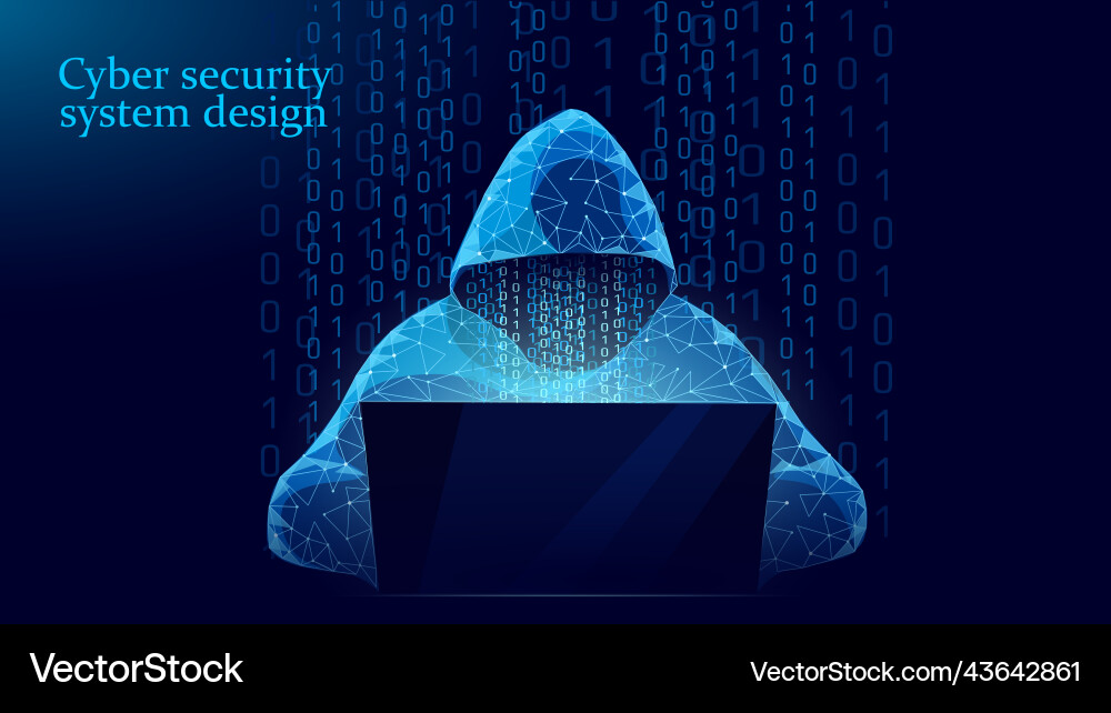 Anonymous hacker at the laptop computer internet Anonymous hacker at the laptop computer internet vector image