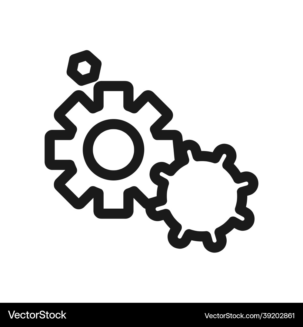 Application programming interface line icon gear vector image