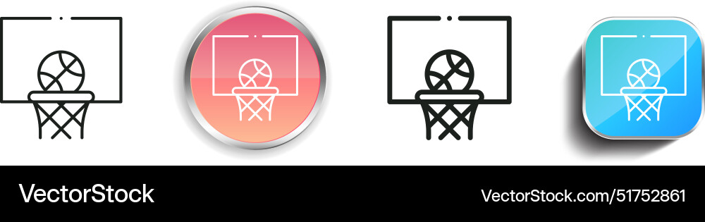 Basketball icon thin linear regular and button Vector Image