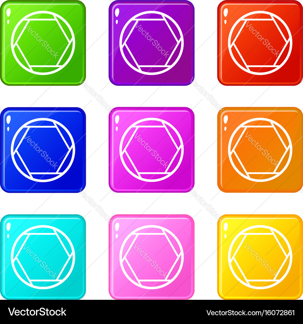 Closed objective set 9 Vector Image