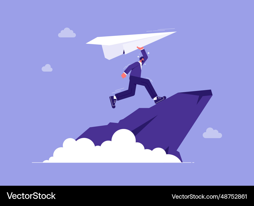 Concept of business startup launch new project Concept of business startup launch new project vector image