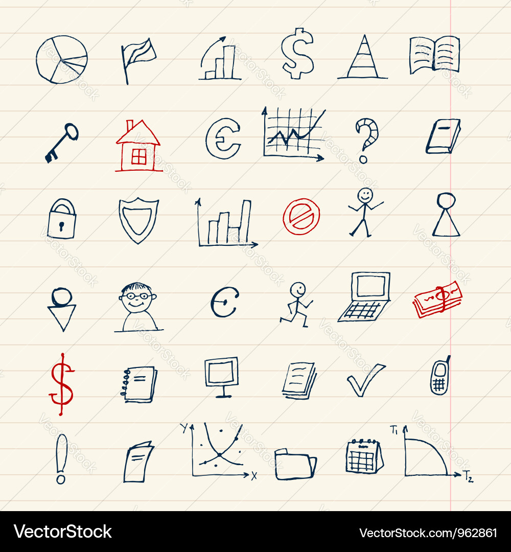 Finance Icon Set - Money & Charts Vector Image