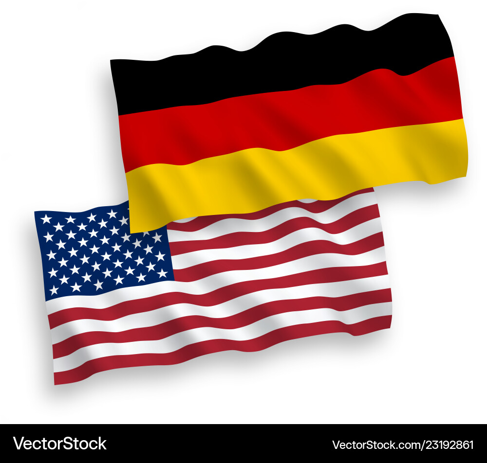 Flaggen von Deutschland und Amerika auf weißem Hintergrund Flaggen von Deutschland und Amerika auf weißem Hintergrund vektorbild