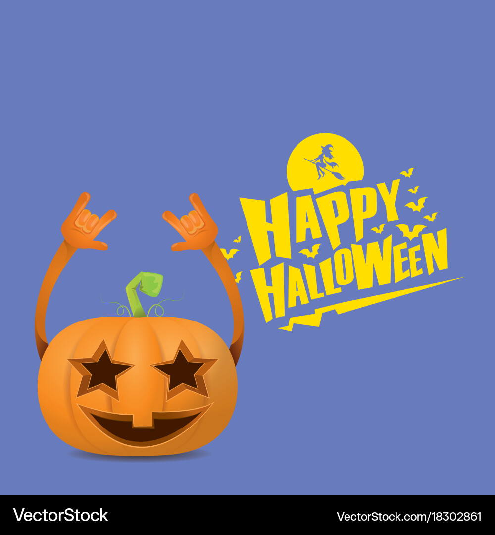 Halloween funky rock n roll style Kürbis Vektorbild