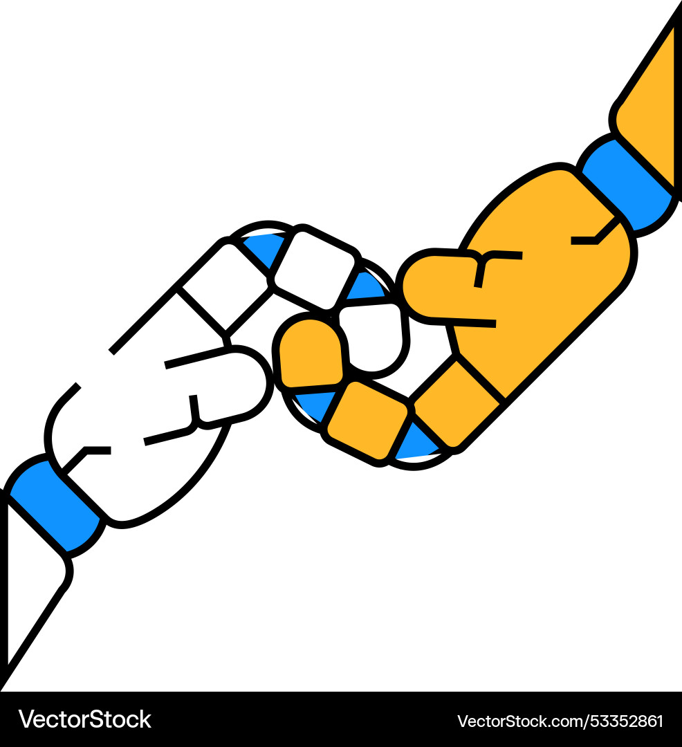 Help robot hand gesture icon color Help robot hand gesture icon color vector image
