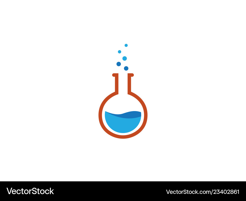 Laboratory Flask with Bubbles vector image