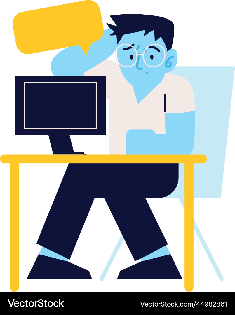 Man working 404 error vector image