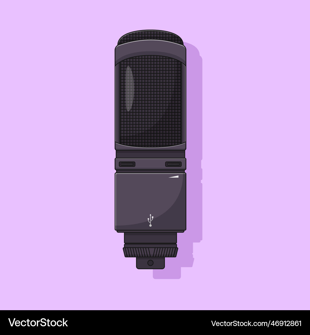 Microphone icon with outline for design element Microphone icon with outline for design element Vector Image