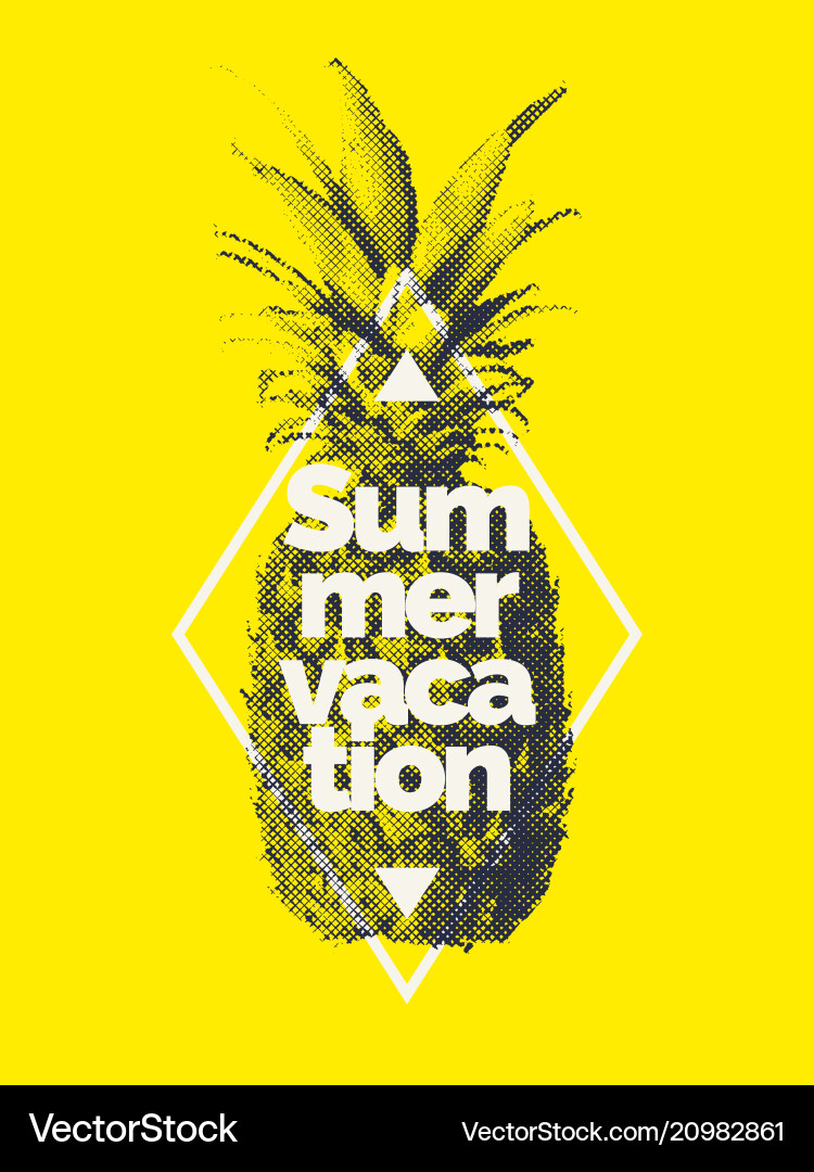 Modische moderne Poster mit Ananas Sommer Modische moderne Poster mit Ananas Sommer Vektorbild