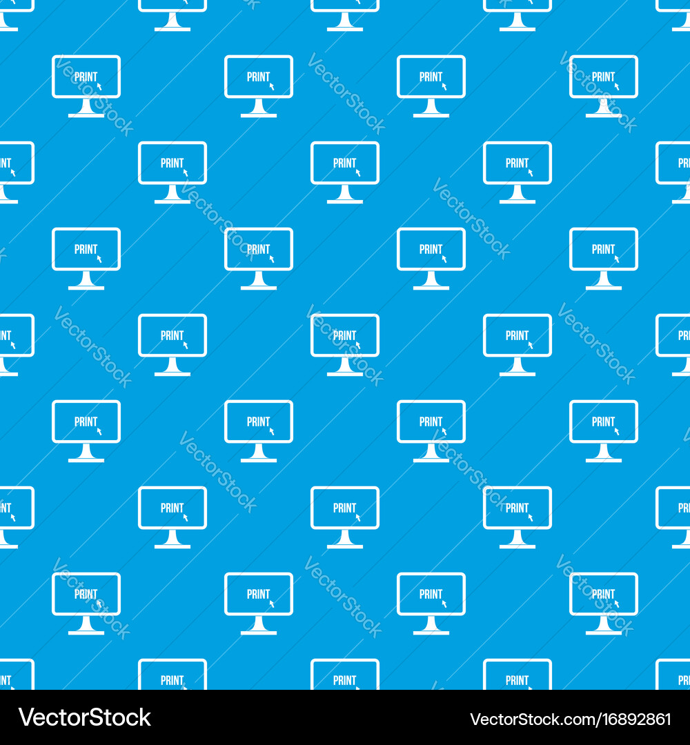 Print word on a computer monitor pattern seamless Vector Image