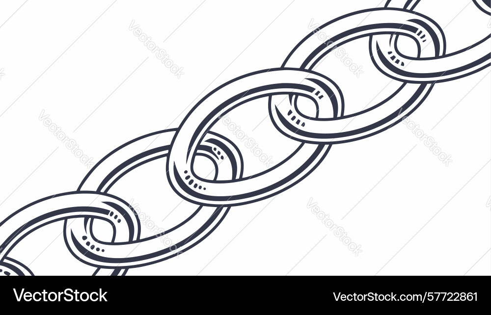 Robust chain link corner border element design vector image