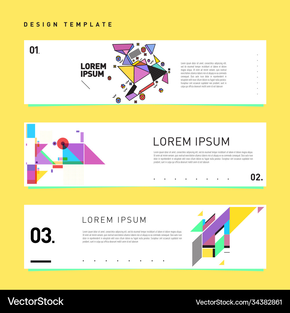 Set abstract banner web design template retro Set abstract banner web design template retro Vector Image