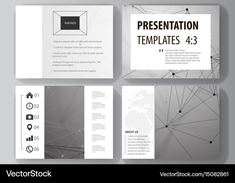 Set of business templates for presentation slides vector image