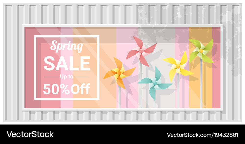 Spring sale window display vector image