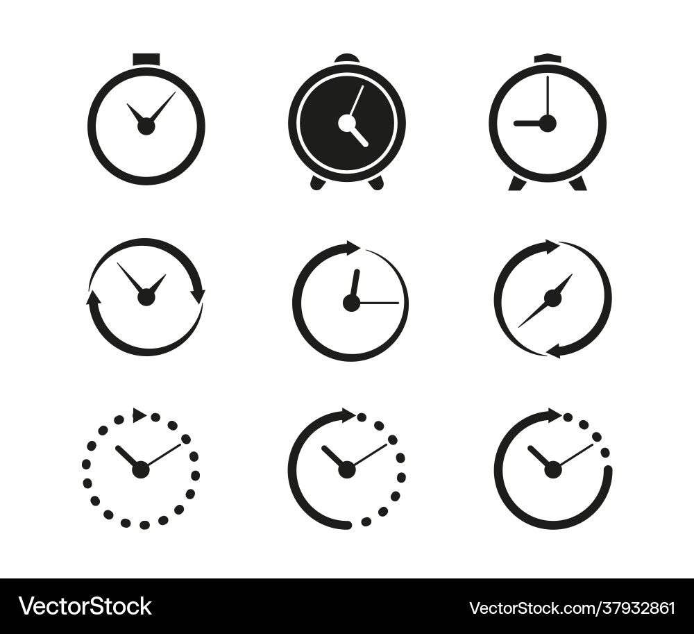 Timer Symbol Stunde Zeit mit Pfeilen und Kreis einstellen Timer Symbol Stunde Zeit mit Pfeilen und Kreis einstellen vektorbild