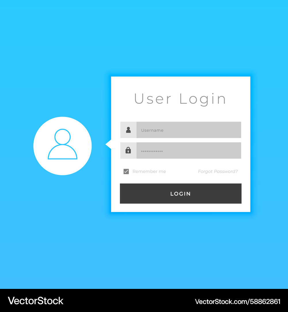 User friendly application login form template Vector Image