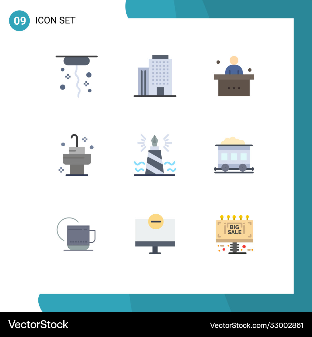 User interface pack 9 basic flat colors nib Vector Image