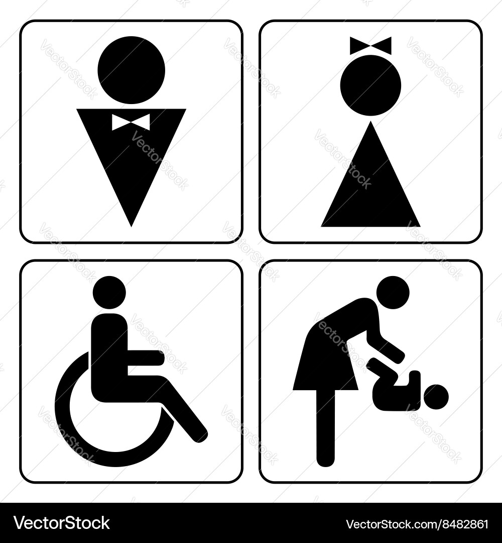 Wc icons set vector image