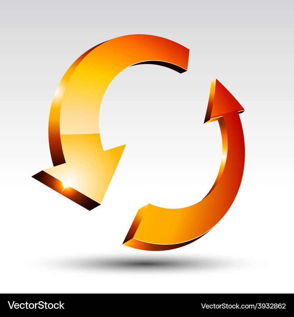 3d round arrow Royalty Free Vector Image - VectorStock