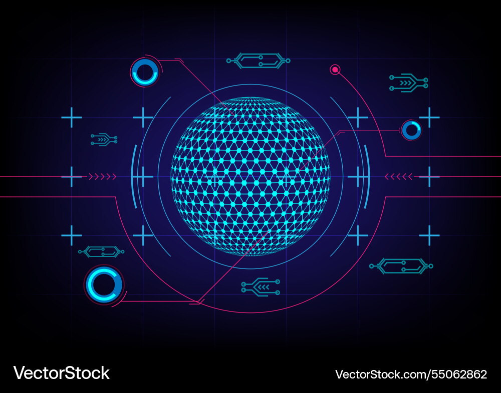 Abstract background with 3d global visualization Vector Image
