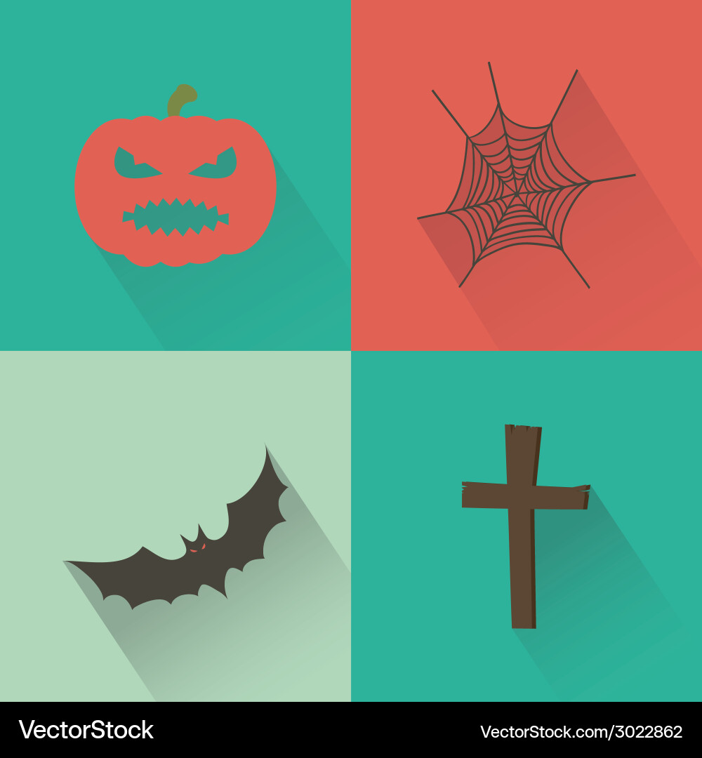Abstract halloween objects on a special background Vector Image