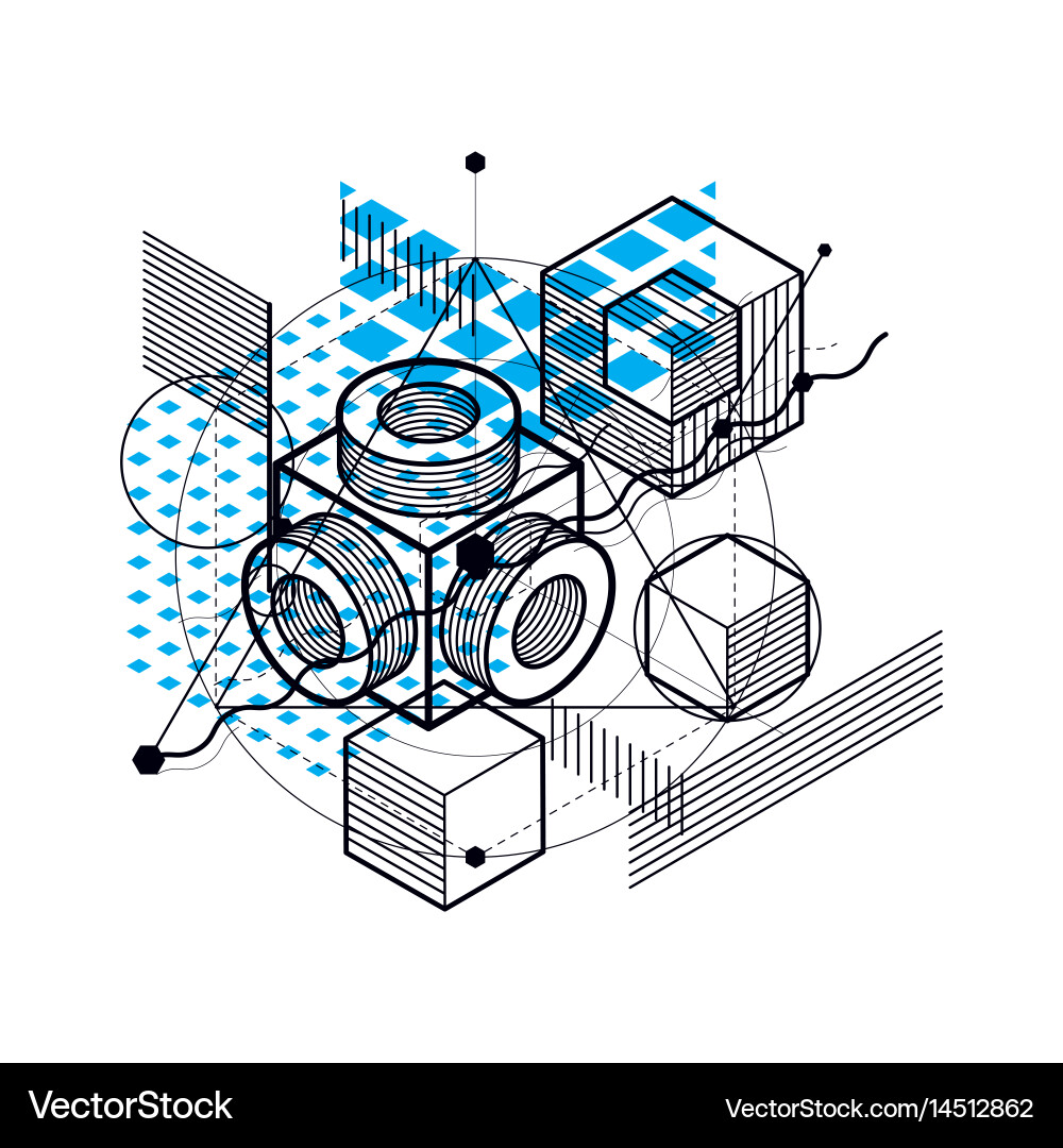 Abstract isometrics background 3d layout vector image