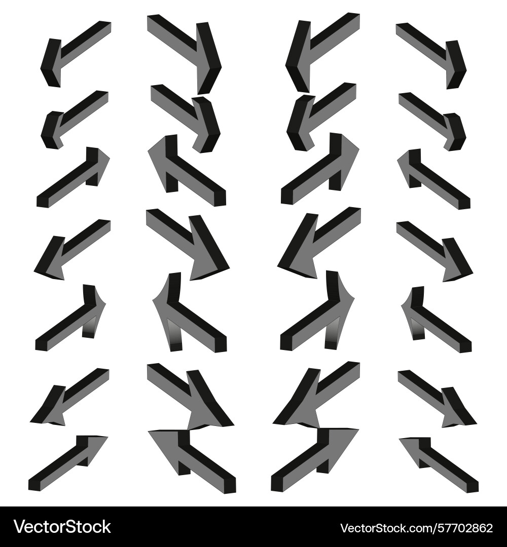 Angled arrow rows diagonal motion icons dynamic Angled arrow rows diagonal motion icons dynamic vector image