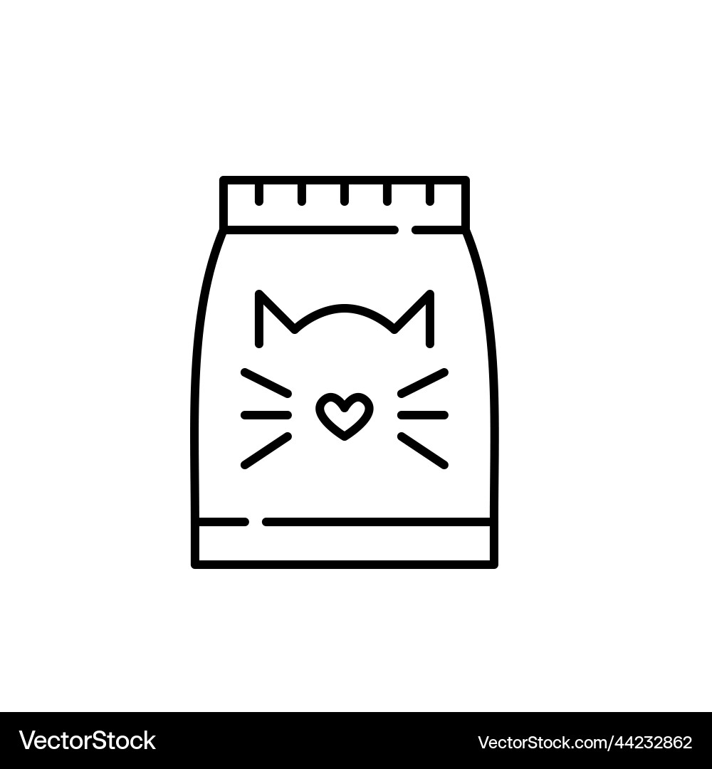 Cat food package pixel perfect editable stroke Cat food package pixel perfect editable stroke vector image