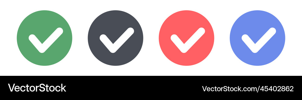 Checkmark icon set in light color Checkmark icon set in light color vector image
