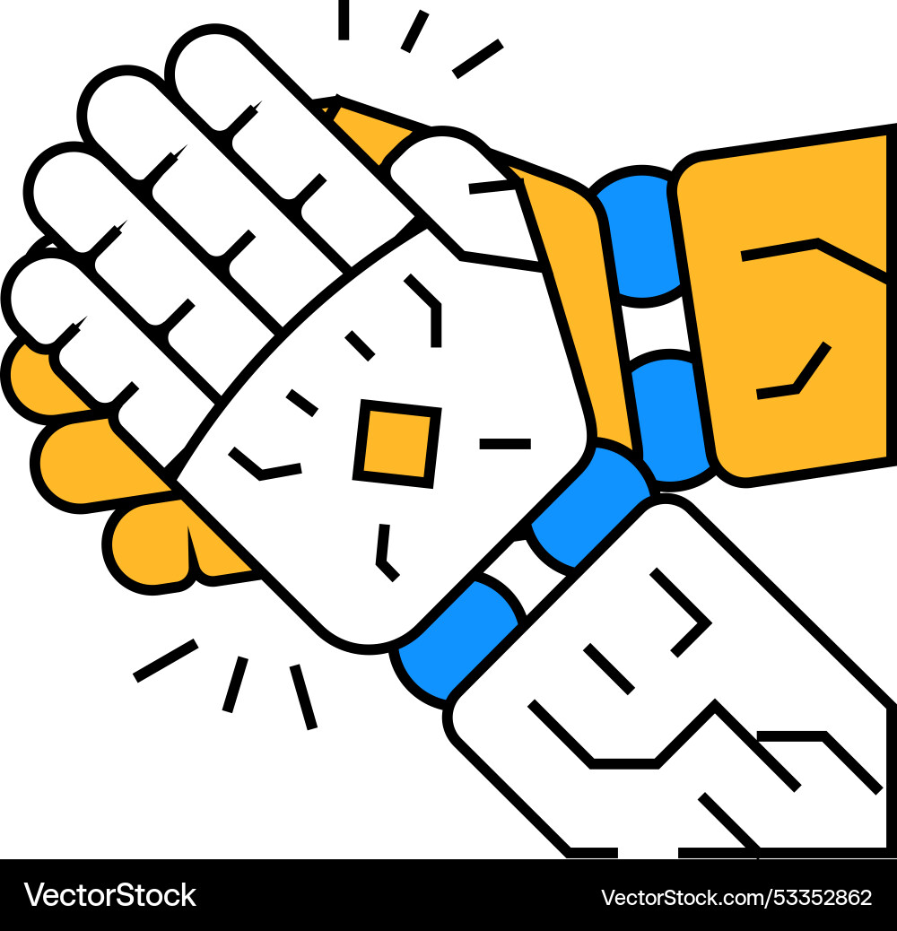 Clap applause robot hand gesture icon color Clap applause robot hand gesture icon color vector image