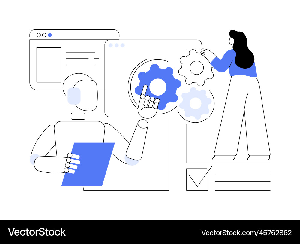Collaborative robotics abstract concept Collaborative robotics abstract concept vector image