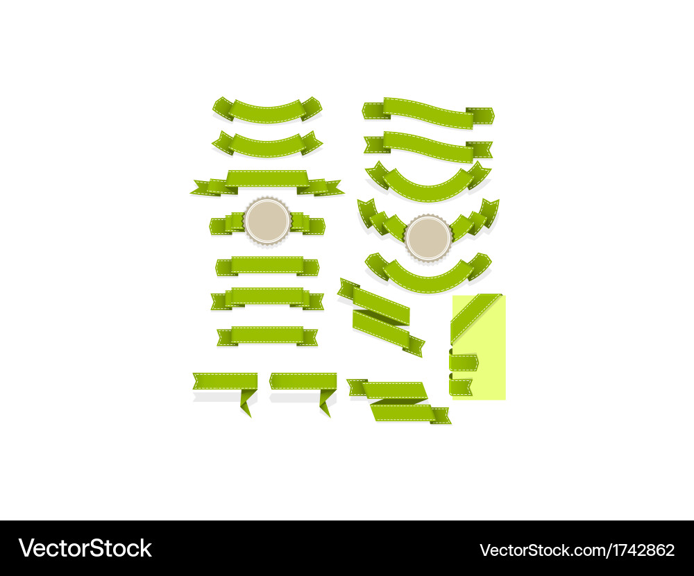 Collection of Ribbon and Banner Elements Vector Image