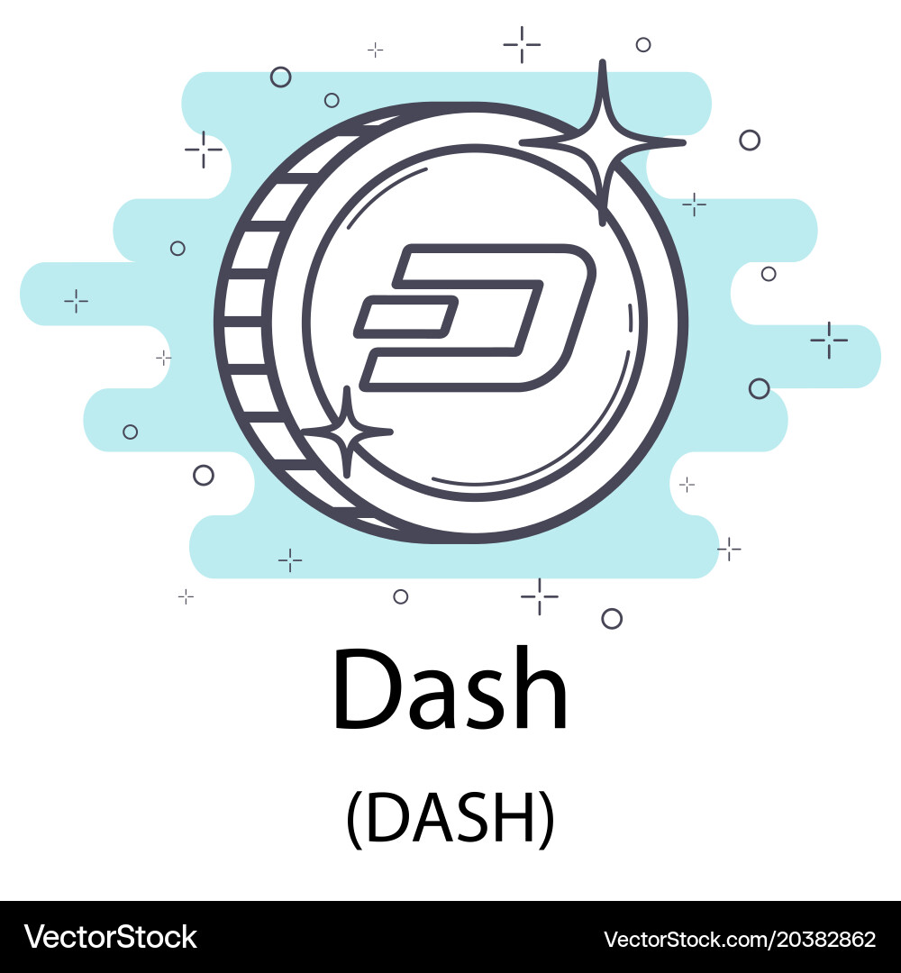 Dash Cryptocurrency Outline – Royalty-Free Vector | VectorStock