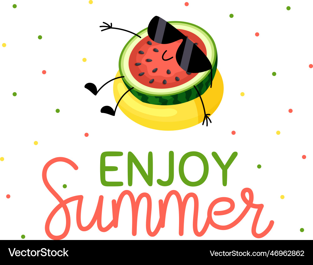 Enjoy summer print template for t-shirt design vector image