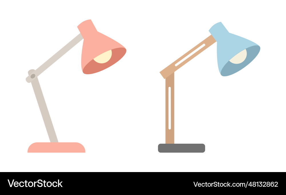 Flat style table lamp element Vector Image