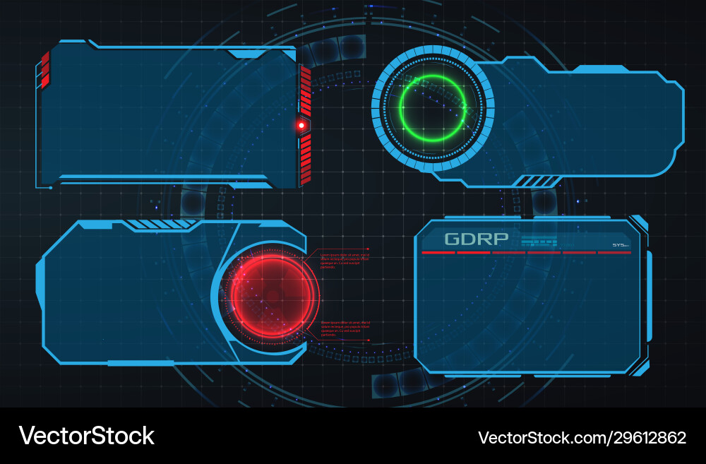 Hud ui gui futuristic user interface screen vector image