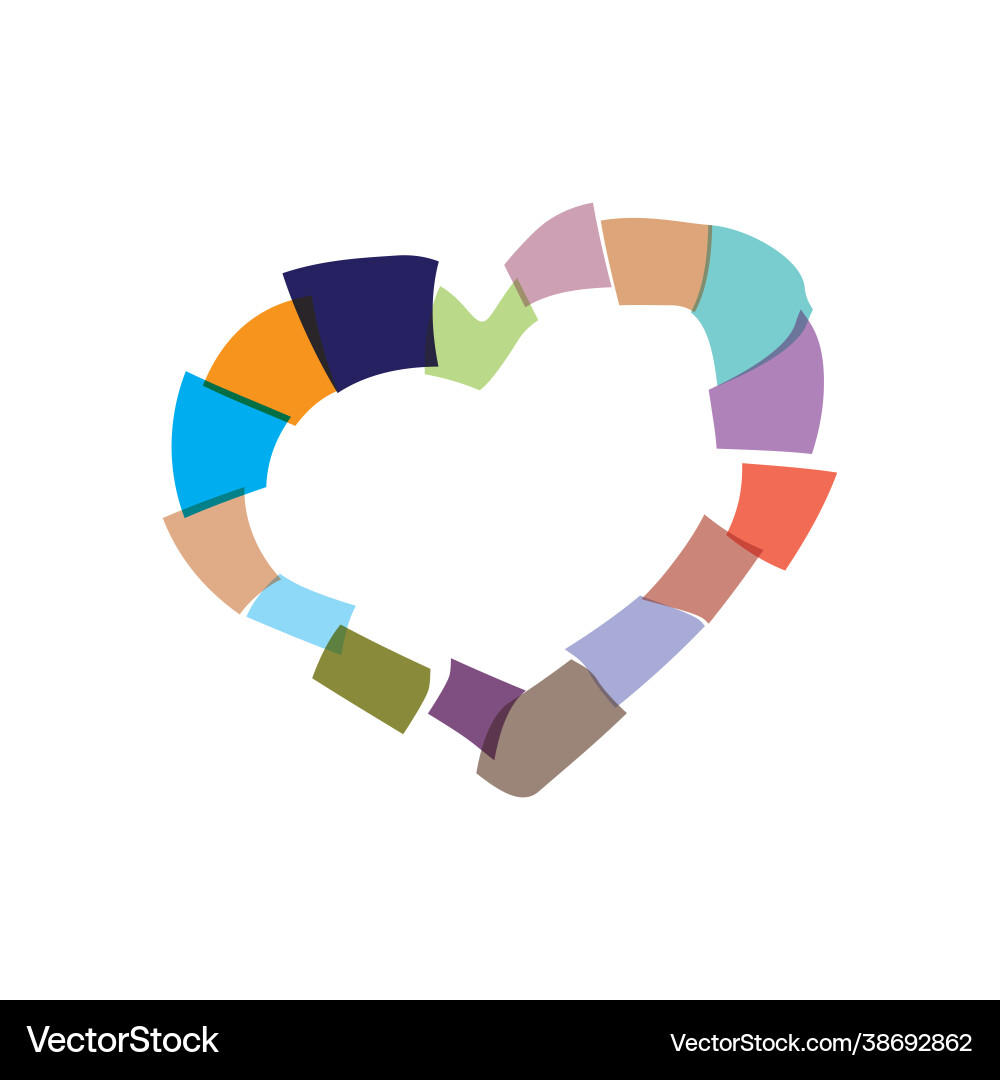 Icon design with colorful blocks in shape Icon design with colorful blocks in shape vector image