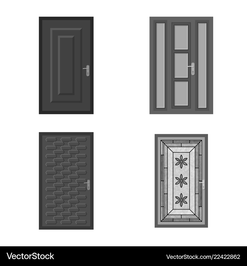 Isolated object of door and front symbol set vector image