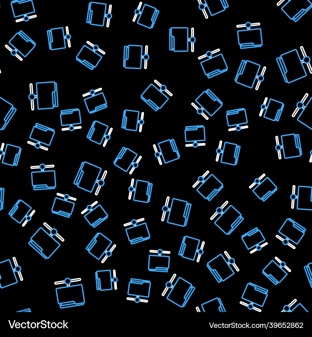Line ftp folder icon isolated seamless pattern Line ftp folder icon isolated seamless pattern vector image