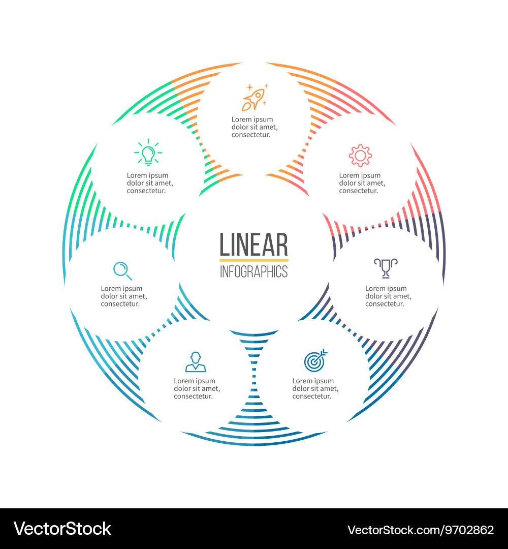 Linear Chart Diagram - Minimalistic vector image
