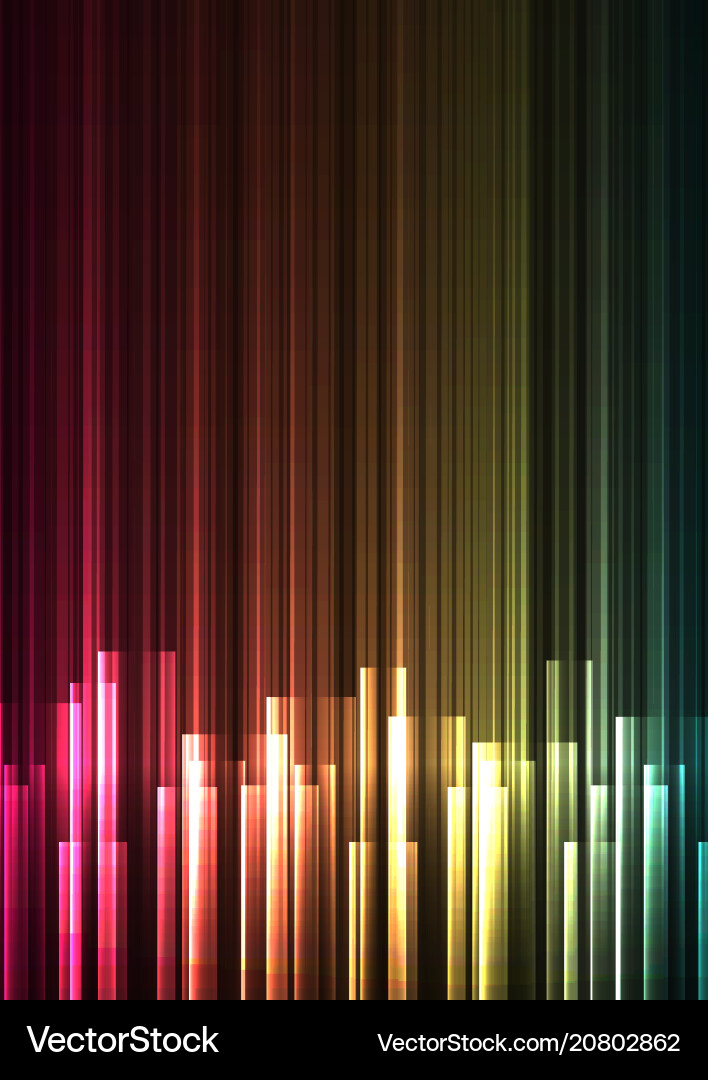 Multicolor frequency bar overlap in dark Multicolor frequency bar overlap in dark Vector Image