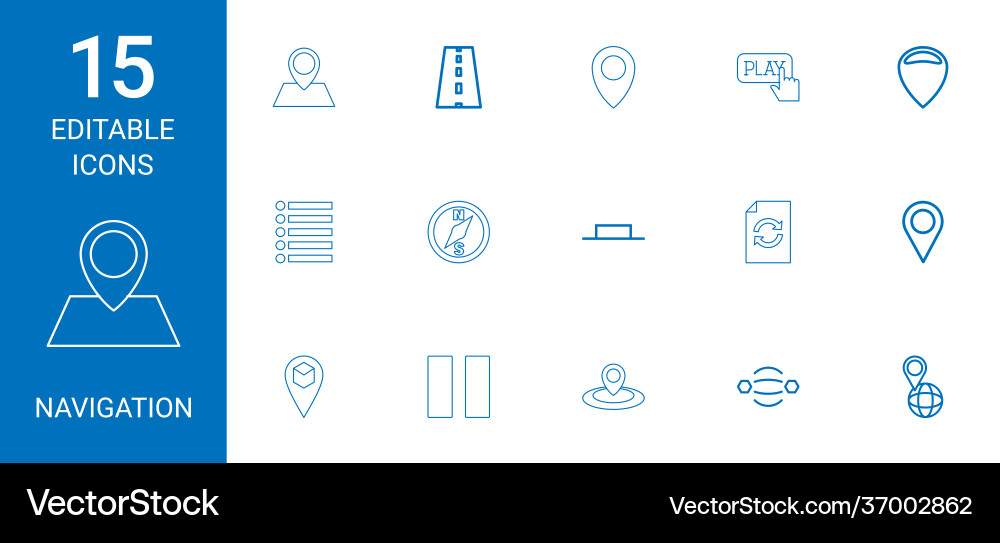 Navigation icons vector image