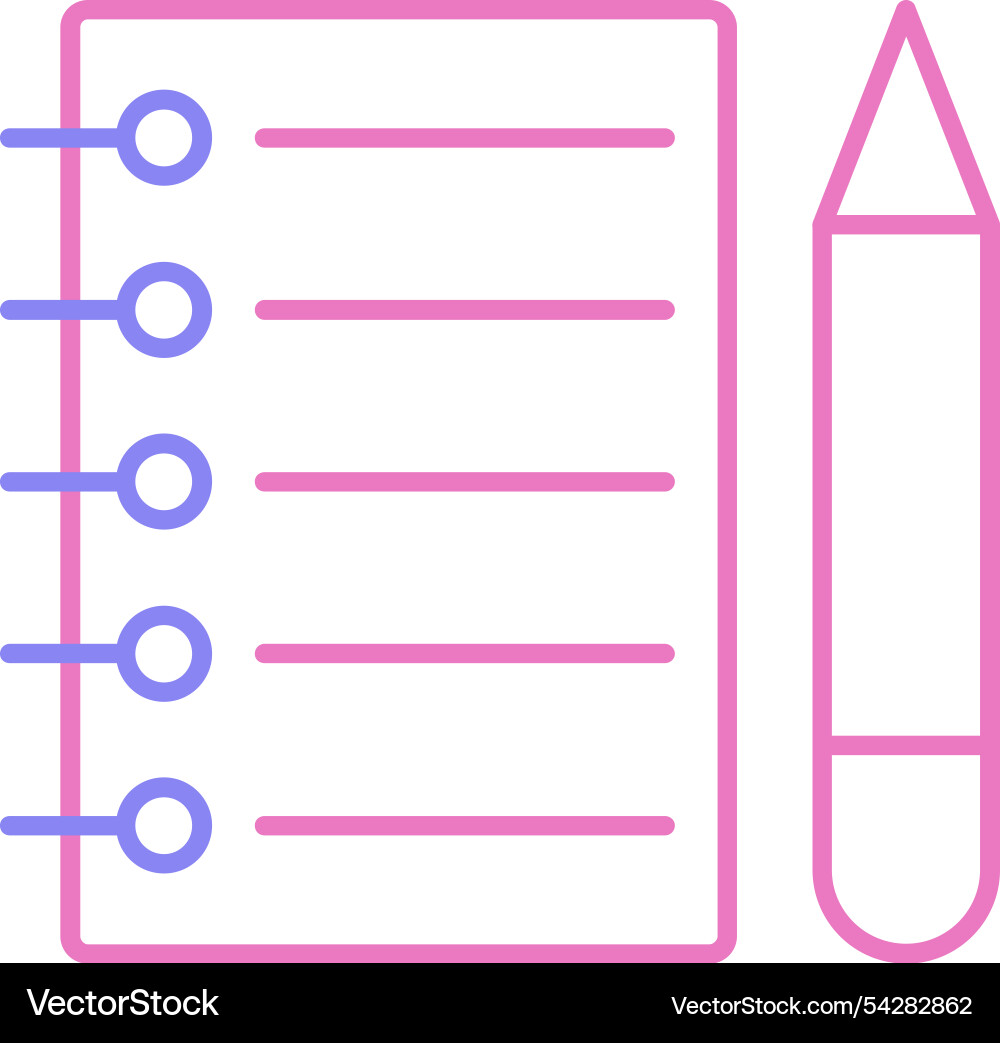 Note line two colour icon Vector Image