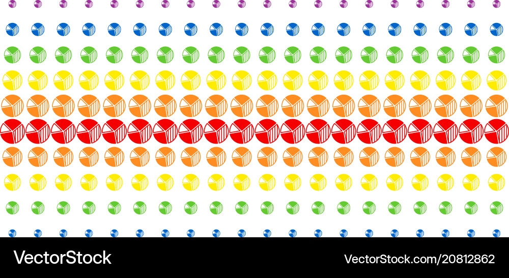 Pie chart shape halftone spectrum effect Pie chart shape halftone spectrum effect vector image