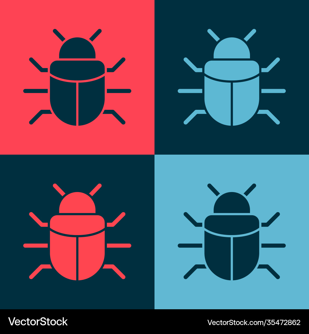 Pop art system bug concept icon isolated on color vector image